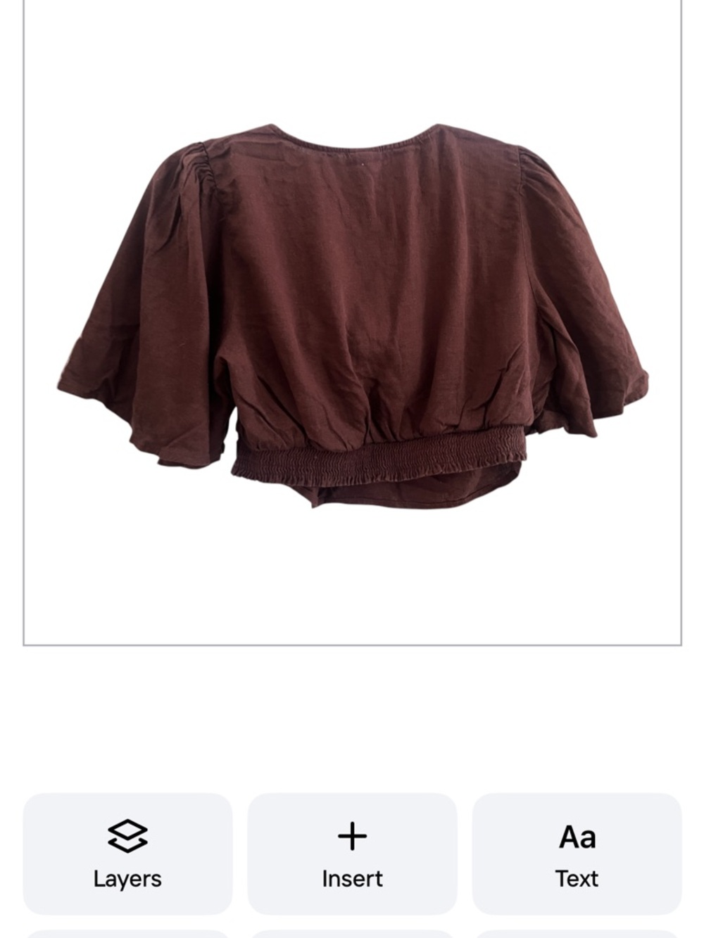 Women’s Brown Puff Sleeve Crop Top